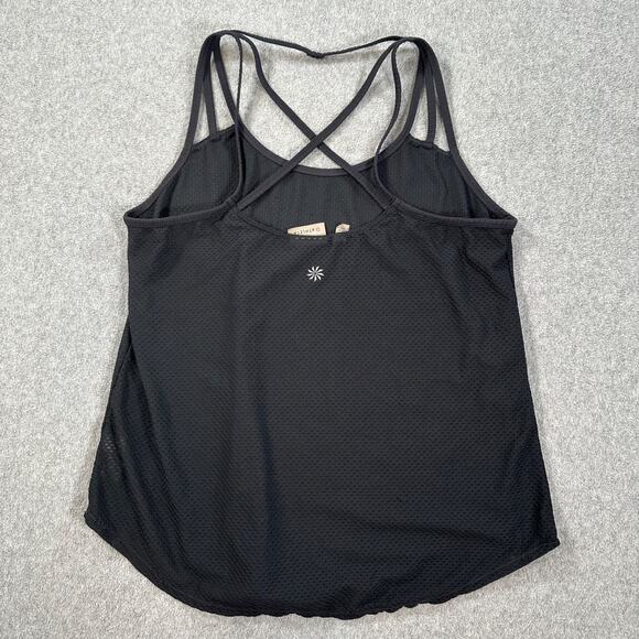 Athleta Powerhouse Mesh Tank Women's Medium Black Sheer Strappy Racerback Active - Picture 8 of 8
